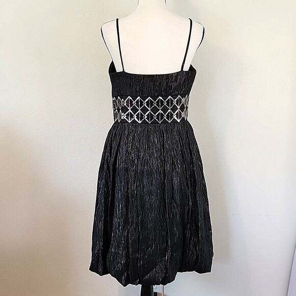 Joseph Ribkoff Y2K Baby Doll Dress Women's 10 Black Silver Sequin Festive Season - Picture 6 of 14